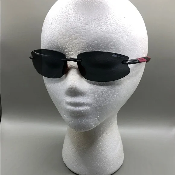 Bolle Clutch 10797 Sports Sunglasses Black Red Rimless Lightweight Polarized.